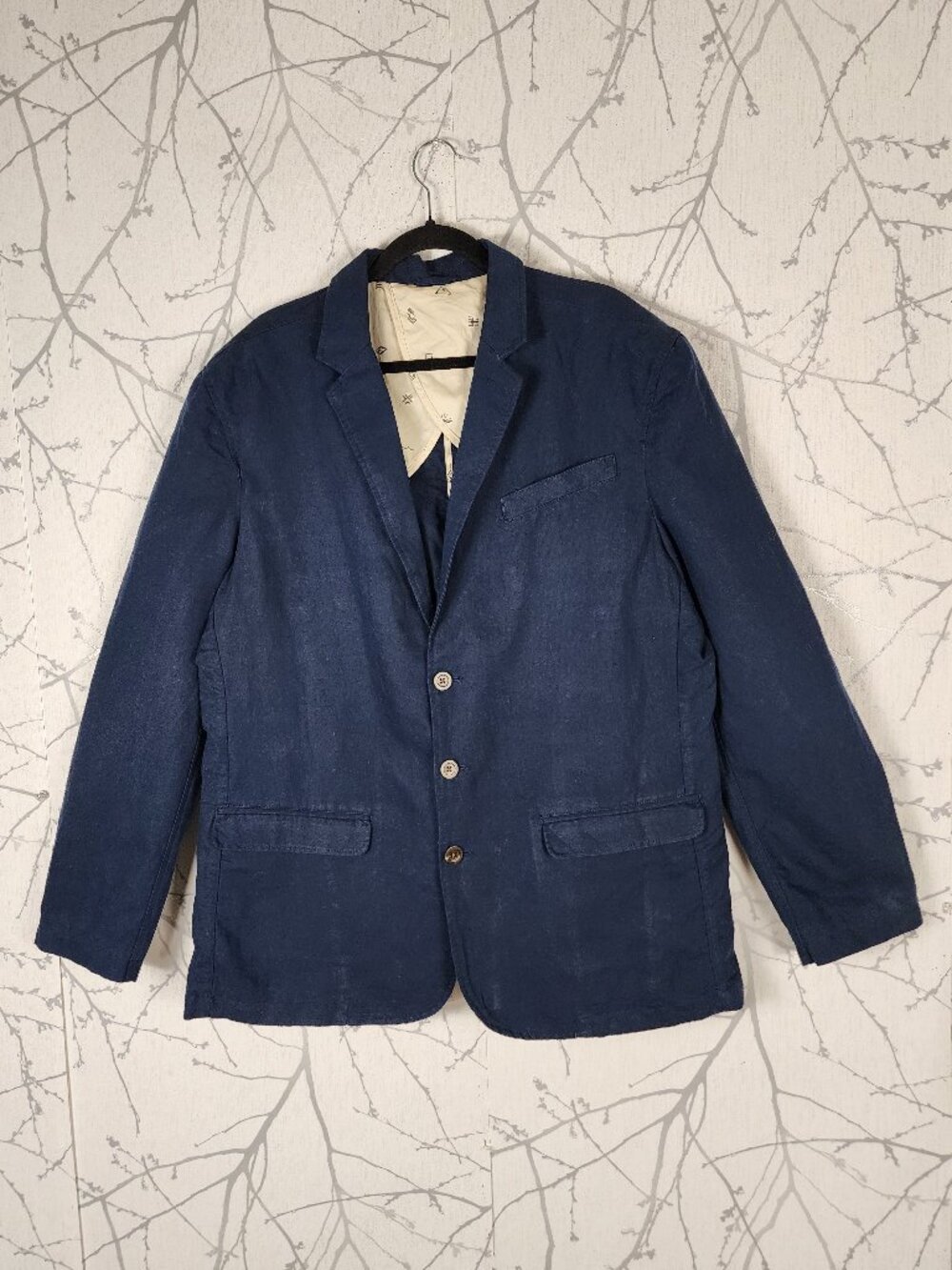 Le 31 Simons Navy Organic Cotton Linen Sportcoat Blazer